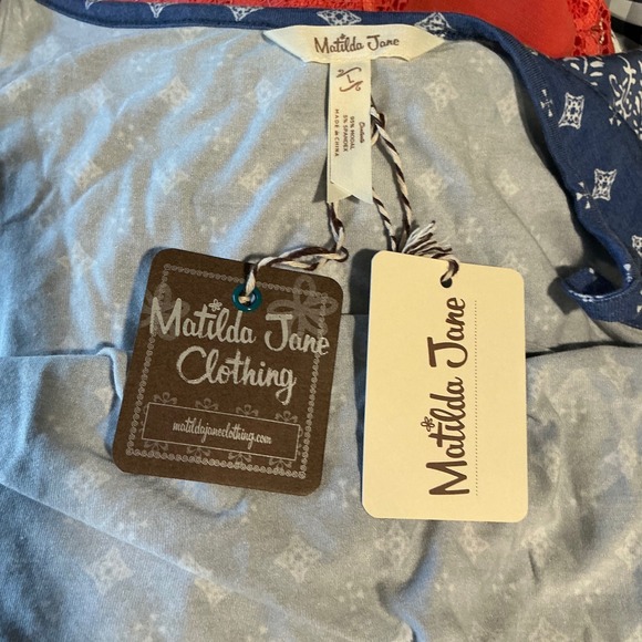 Matilda Jane Clothing Open Road Romper Blue White Floral Print Size 8 NWT - Picture 5 of 10